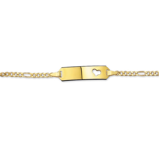 Gouden graveerarmband met hartje – 14 karaat