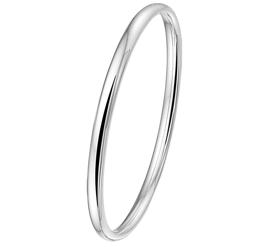 Zilveren kinderbangle met ovale buis 5 × 52 mm
