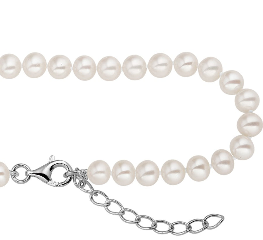 Zilveren parelketting 5,5 mm