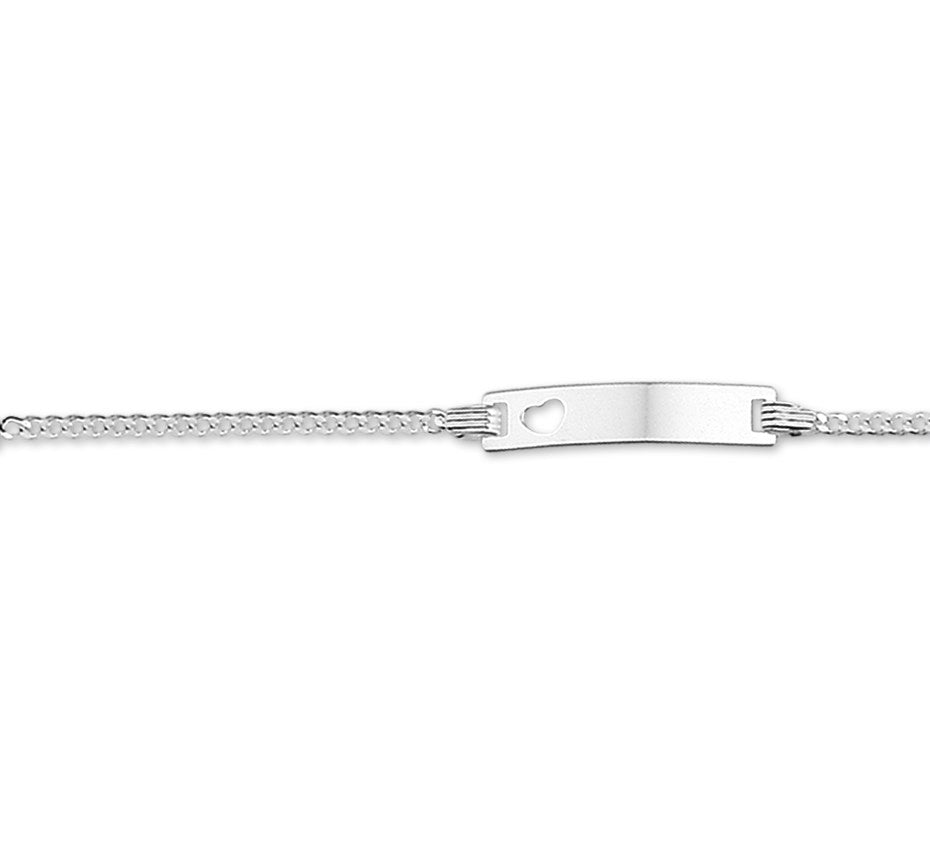 Zilveren graveerarmband hartje gourmette 4,2 mm