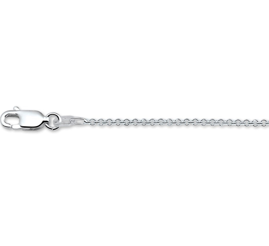 Zilveren ronde ankerketting 1,3 mm – 42 cm