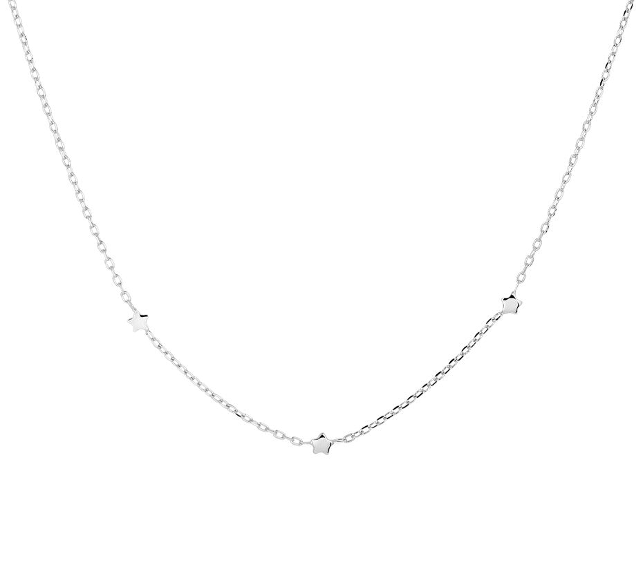 YO&NO Ketting sterren 41 + 4 cm zilver gerhodineerd