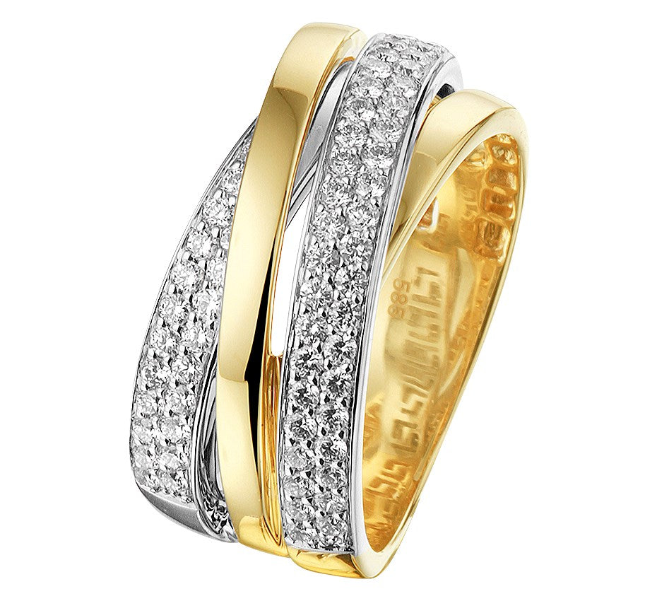 Bicolor gouden ring, diamant 0,57 ct – 14 karaat