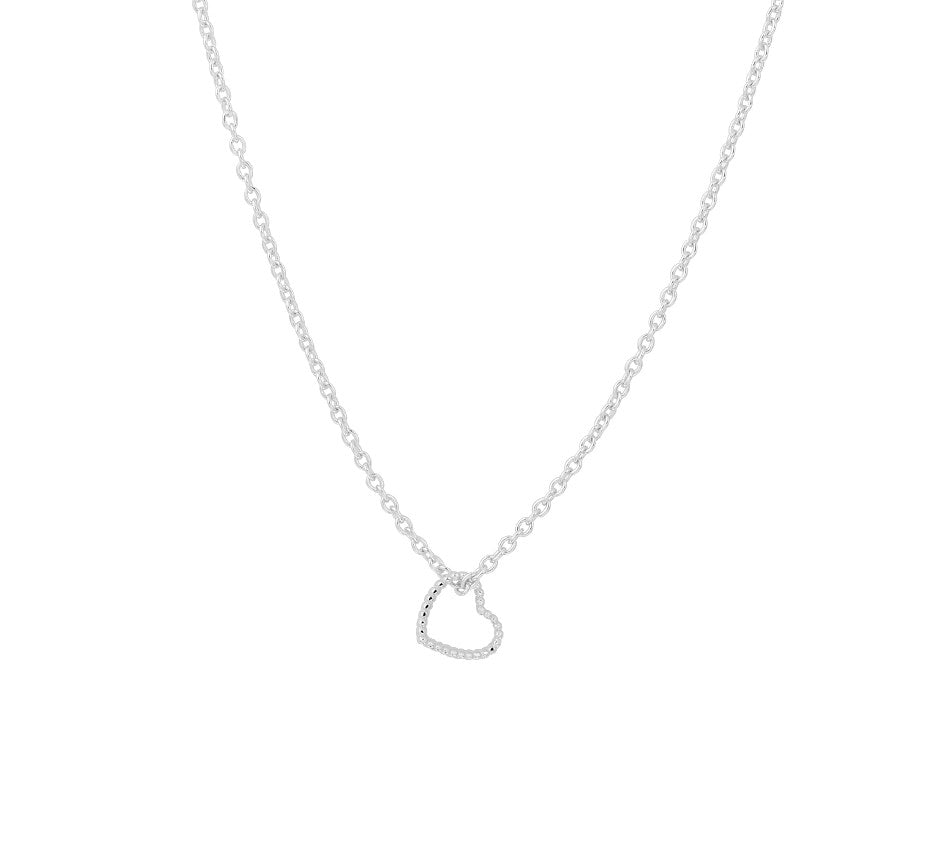 Zilveren ketting met hartje 7,5 mm