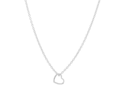 Zilveren ketting met hartje 7,5 mm