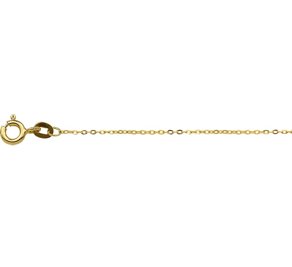 Gouden platte ankerketting 1 mm 38 cm – 14 karaat