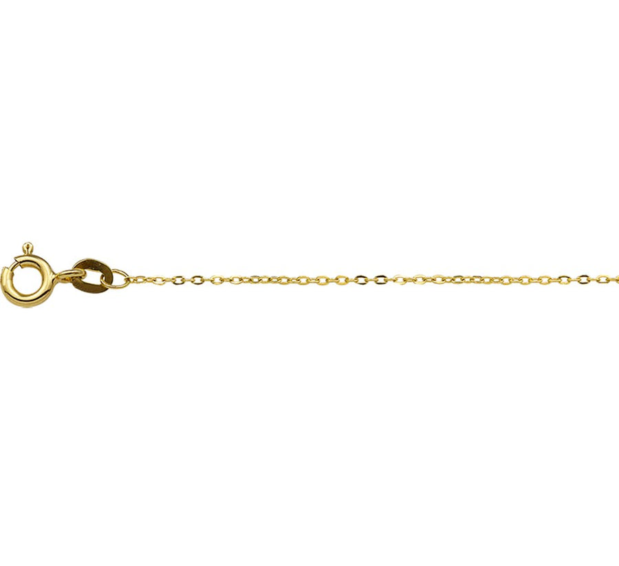 Gouden platte ankerketting 1 mm 38 cm – 14 karaat