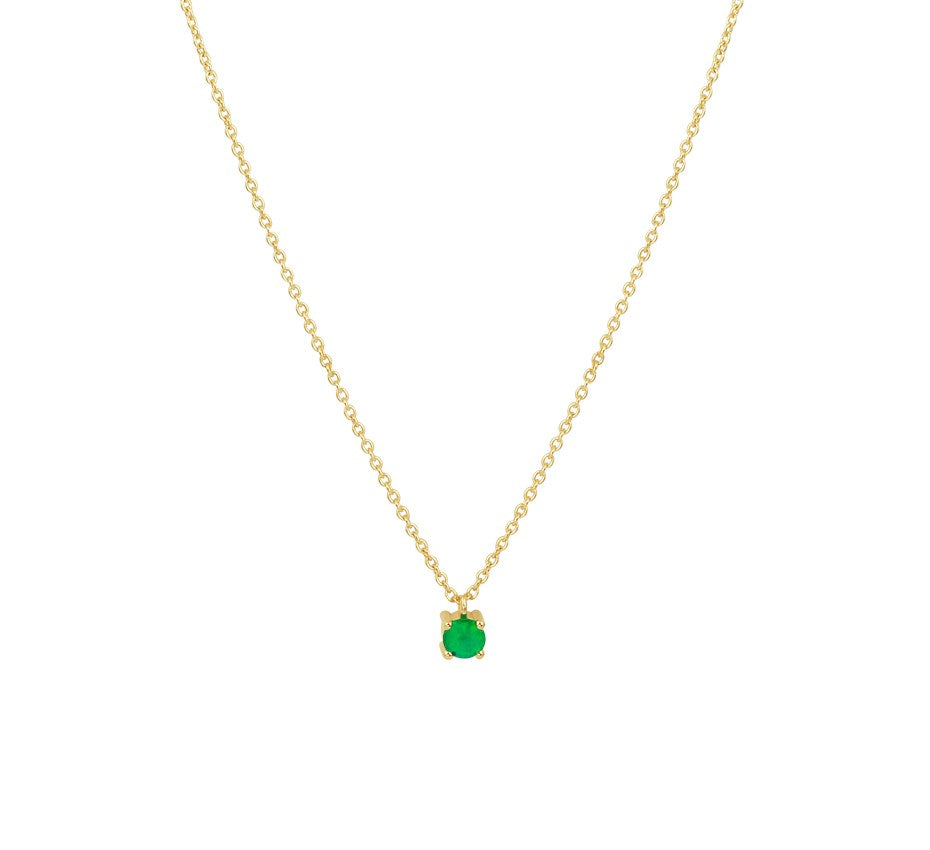 Gouden ketting met smaragd – 14 karaat