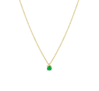 Gouden ketting met smaragd – 14 karaat