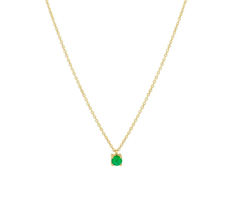 Gouden ketting met smaragd – 14 karaat