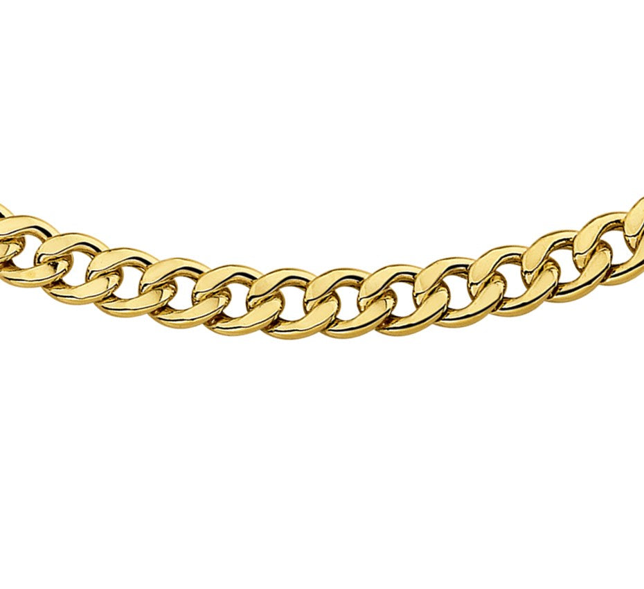 Gouden gourmetteketting met zilveren kern – 60 cm