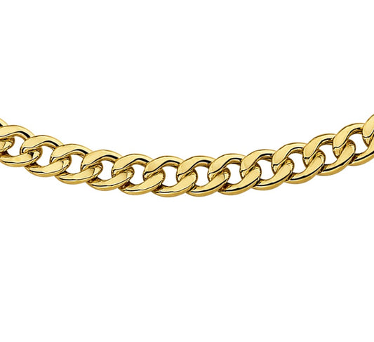 Gouden gourmetteketting met zilveren kern – 60 cm
