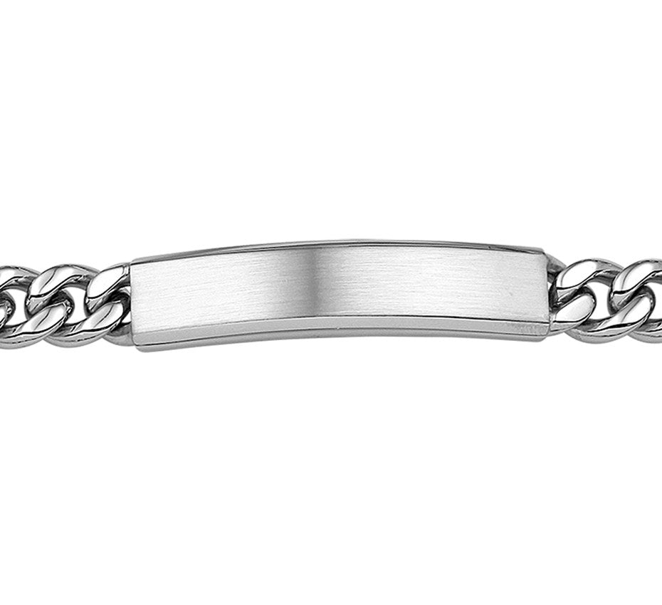 Stalen graveerarmband 9 mm, mat en glanzend