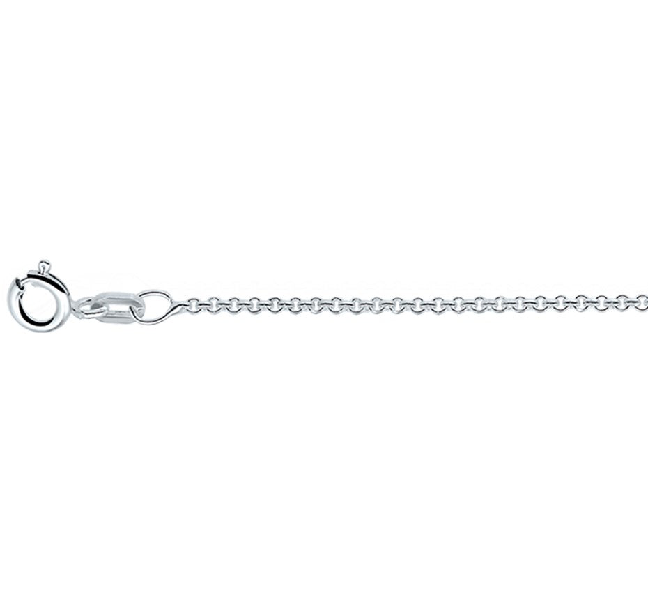 Zilveren ronde ankerketting 1,1 mm – 38 cm