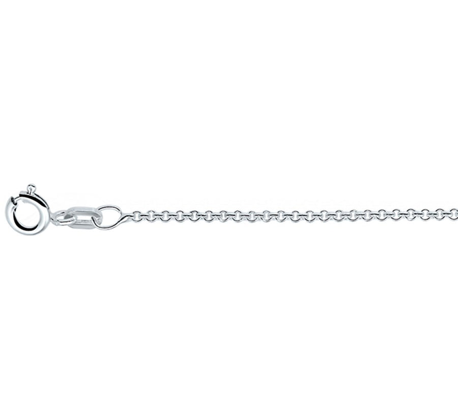 Zilveren ronde ankerketting 1,1 mm – 38 cm
