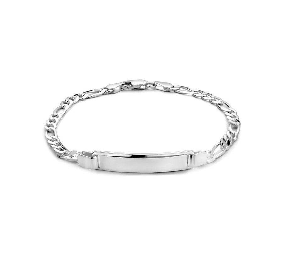 Zilveren graveerarmband figaro 6 mm 19 cm