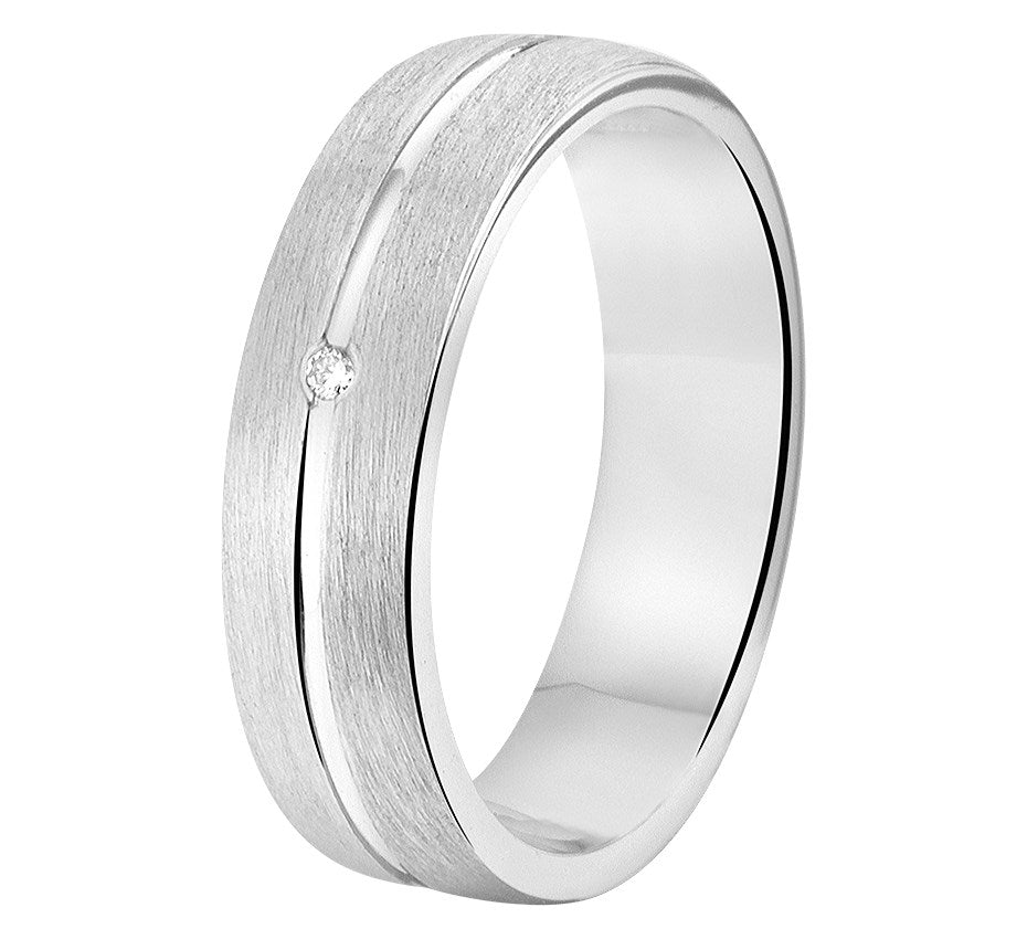 Zilveren relatiering A303 met diamant 0,01 ct, 5 mm