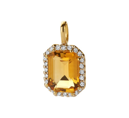 Gouden hanger met edelsteen en diamant