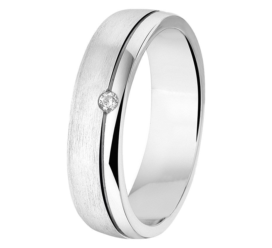 Zilveren relatiering A201 met zirkonia, 5 mm