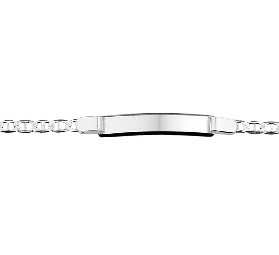 Zilveren graveerarmband anker plaat 6 mm