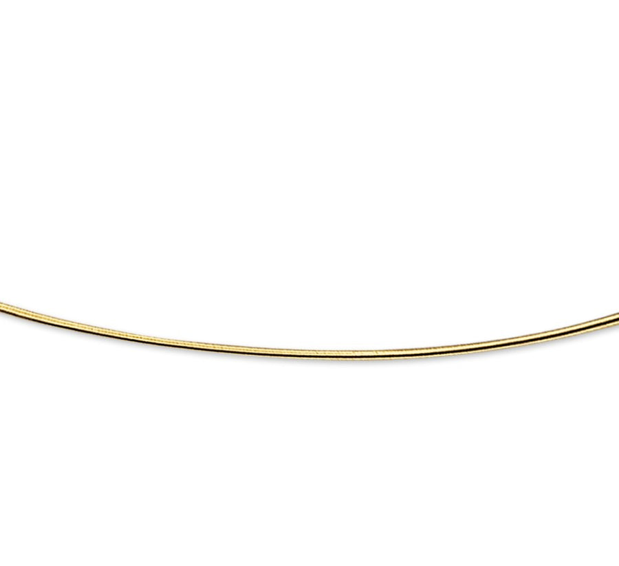 Gouden ketting, omega rond 1,1 mm 42 + 3 cm – 14 karaat