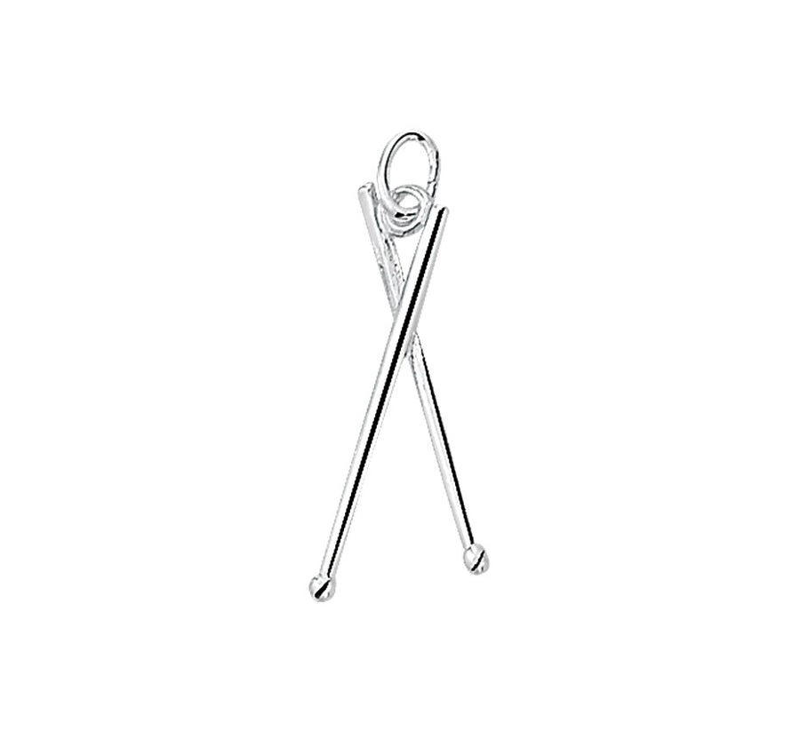 Zilveren hanger drumstokken