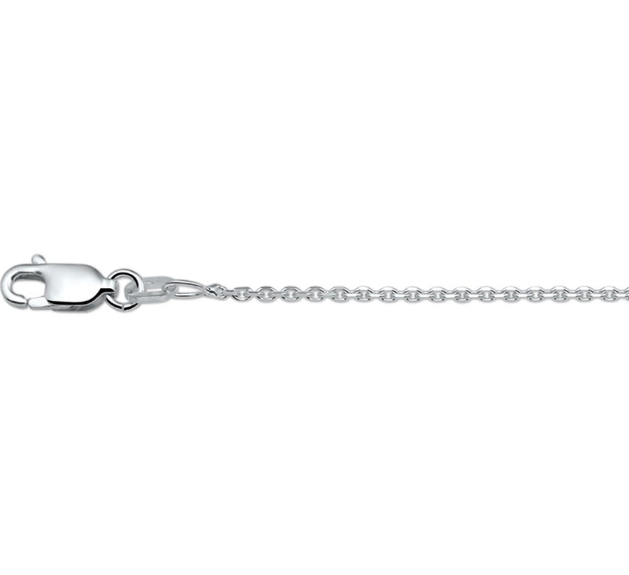 Zilveren ronde ankerketting 1,3 mm – 80 cm