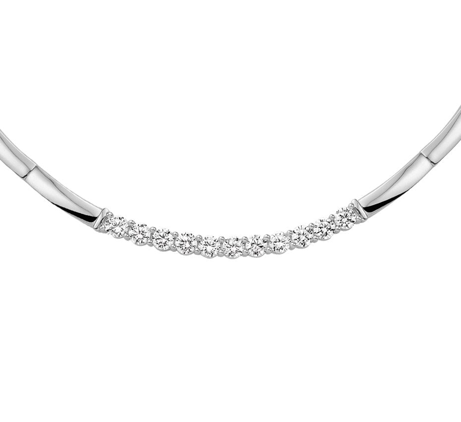 Zilveren ketting met zirkoniarij 4 mm