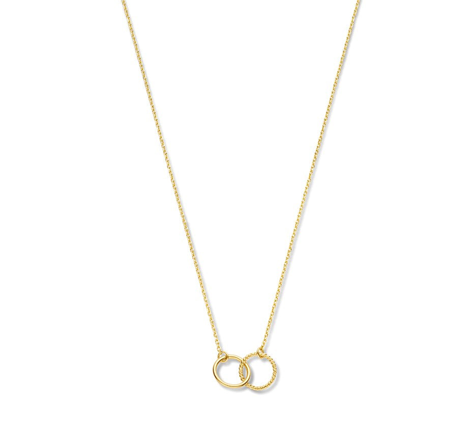 Gouden ketting met twee rondjes – 14 karaat