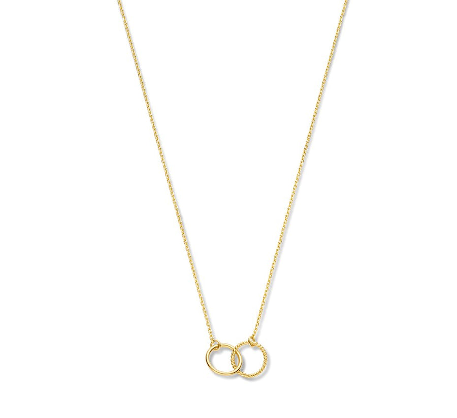 Gouden ketting met twee rondjes – 14 karaat