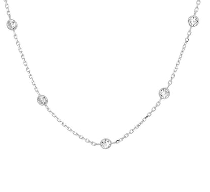 Zilveren ketting, zirkonia 1,5 mm 40 + 4 cm
