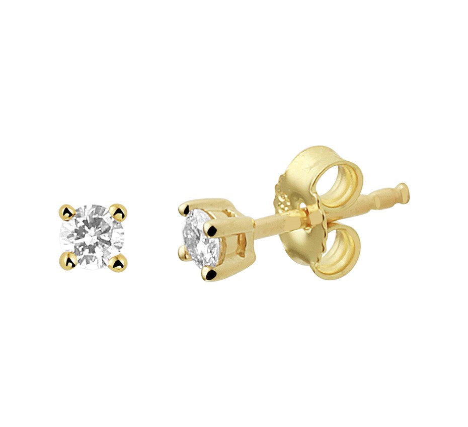 Witgouden oorknopjes, diamant 0,30 ct – 14 karaat