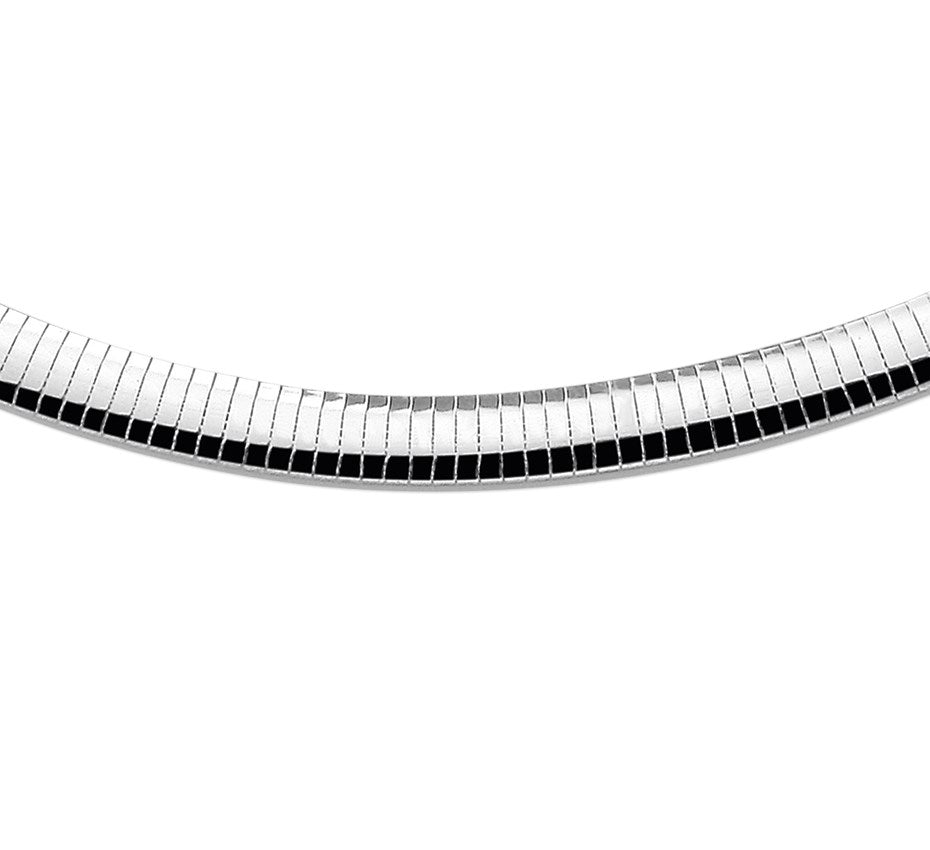 Zilveren omegaketting bol 8 mm