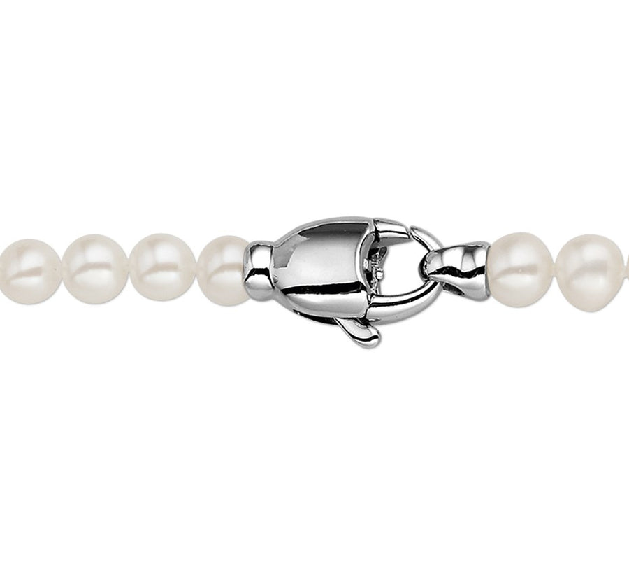 Zilveren parelketting 6 mm, 50 cm