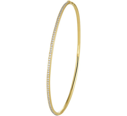 Gouden bangle, scharnier diamant 0,50 ct 2,0 x 60 mm – 14 karaat