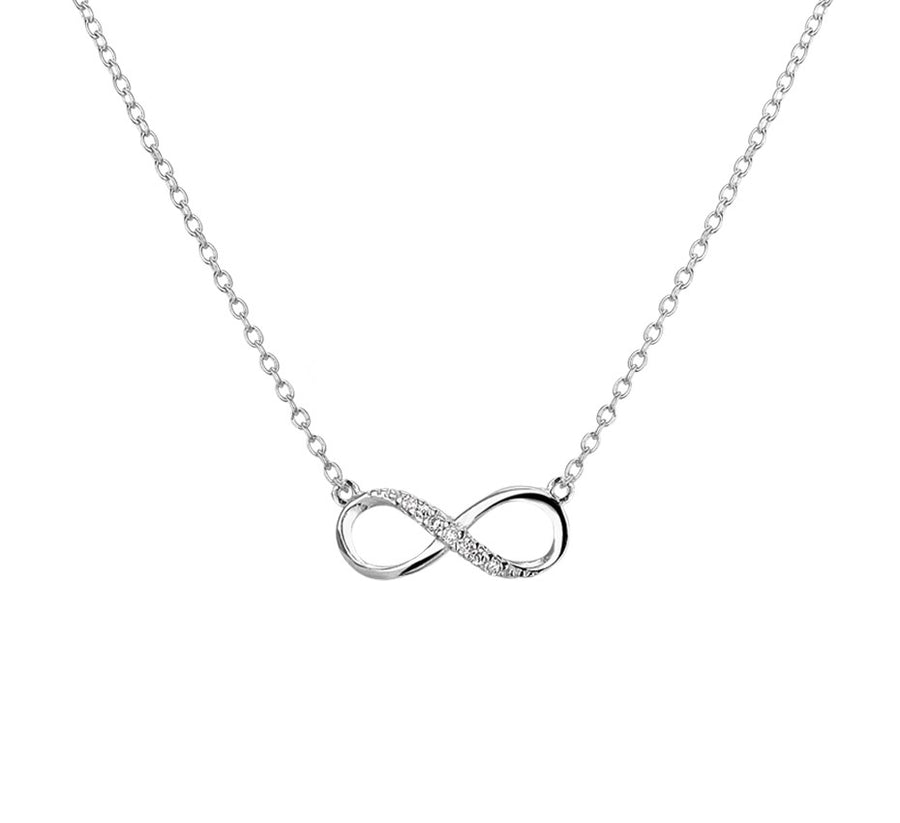 Zilveren ketting met infinity en zirkonia