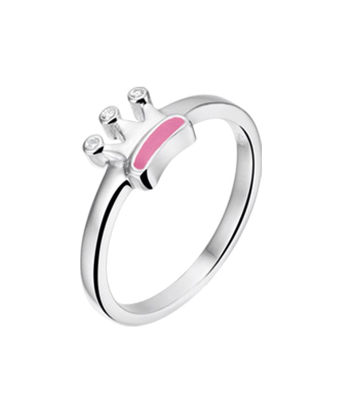 Zilveren ring, kroon en zirkonia
