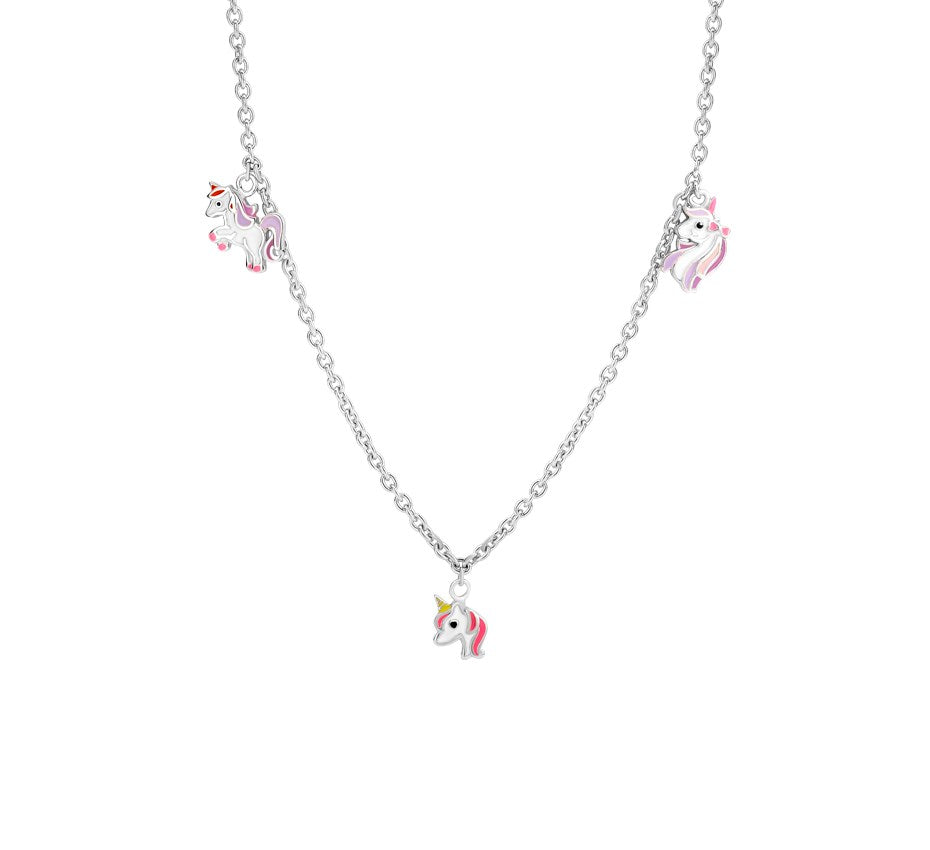 Zilveren kinderketting met eenhoorns
