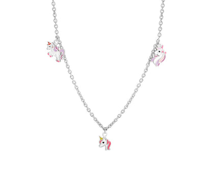 Zilveren kinderketting met eenhoorns