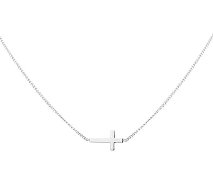 Zilveren ketting met kruisje