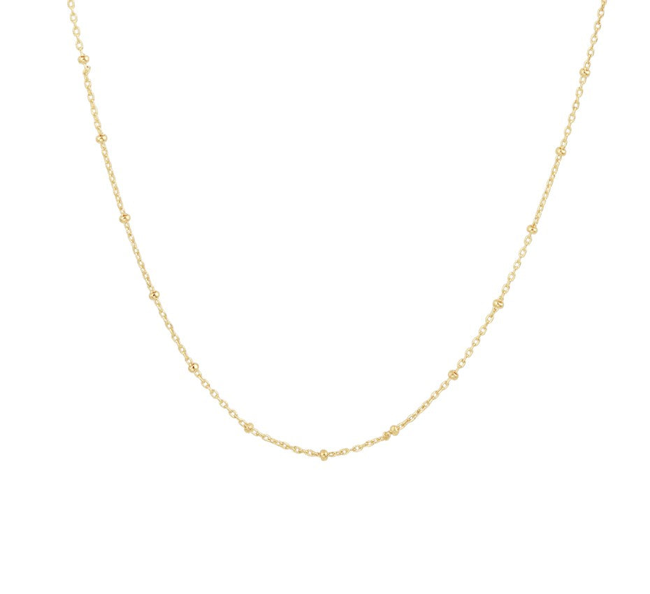 Gouden bolletjesketting 1,3 mm – 14 karaat