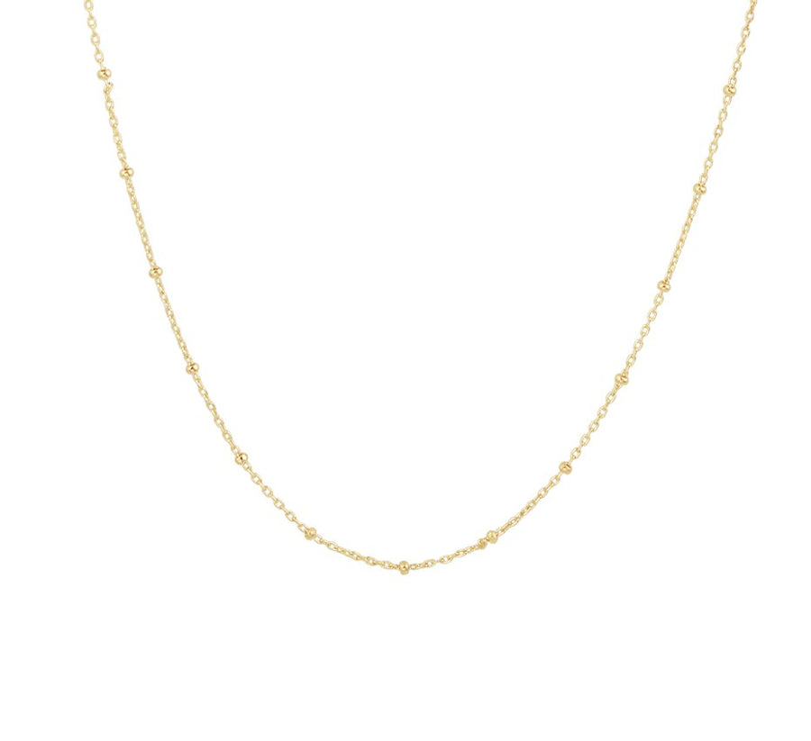 Gouden bolletjesketting 1,3 mm – 14 karaat