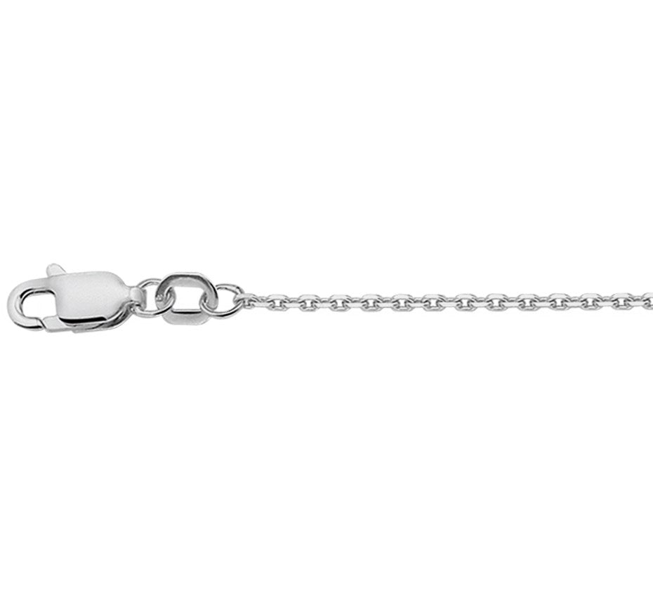 Zilveren geslepen ankerketting 1,3 mm – 36 cm