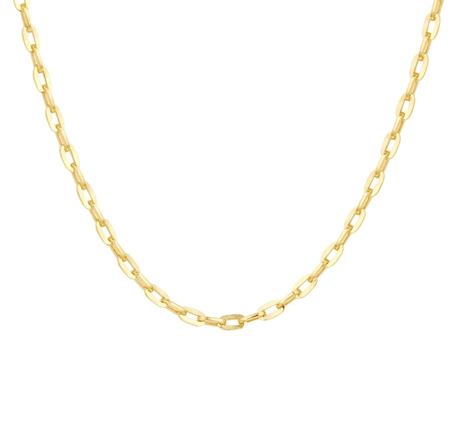 Gouden ankercollier met zilveren kern 3 mm