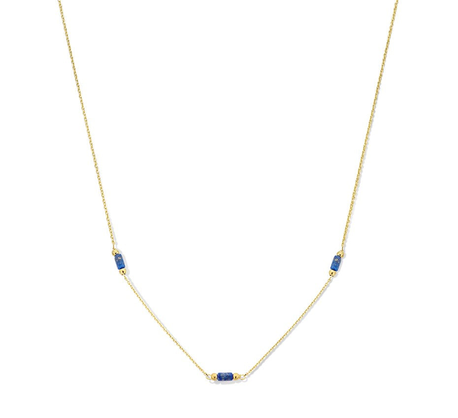 Gouden ketting met lapis lazuli – 14 karaat