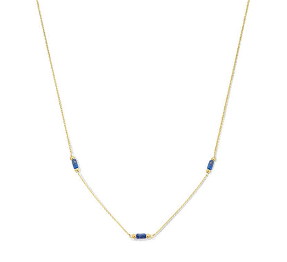 Gouden ketting met lapis lazuli – 14 karaat
