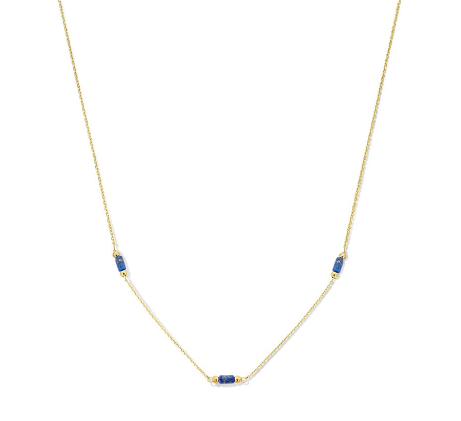 Gouden ketting met lapis lazuli – 14 karaat