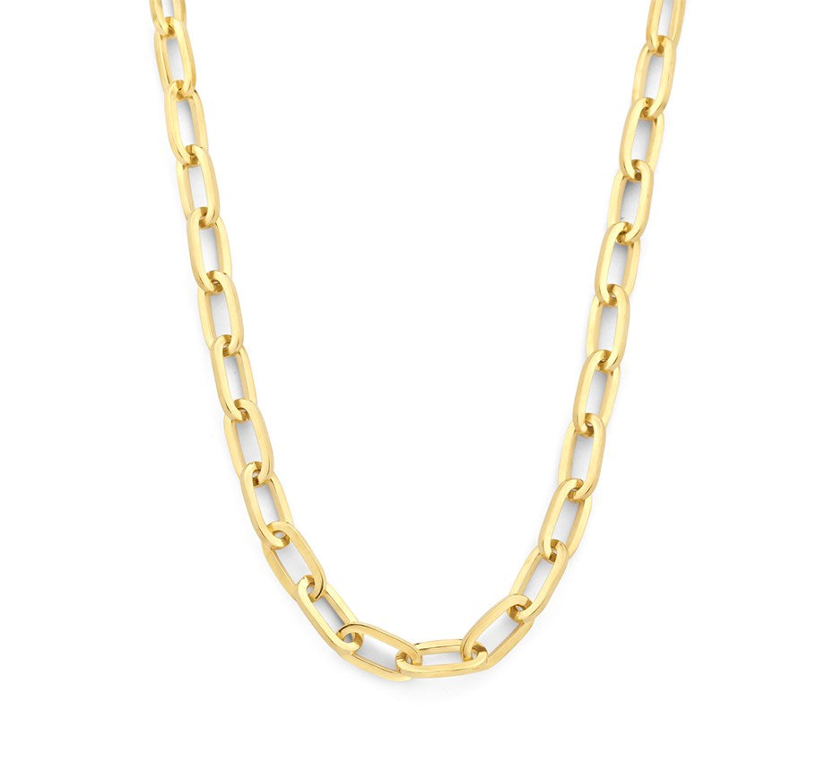 Gouden paperclipketting 5 mm met zilveren kern