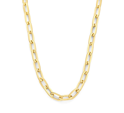 Gouden paperclipketting 5 mm met zilveren kern
