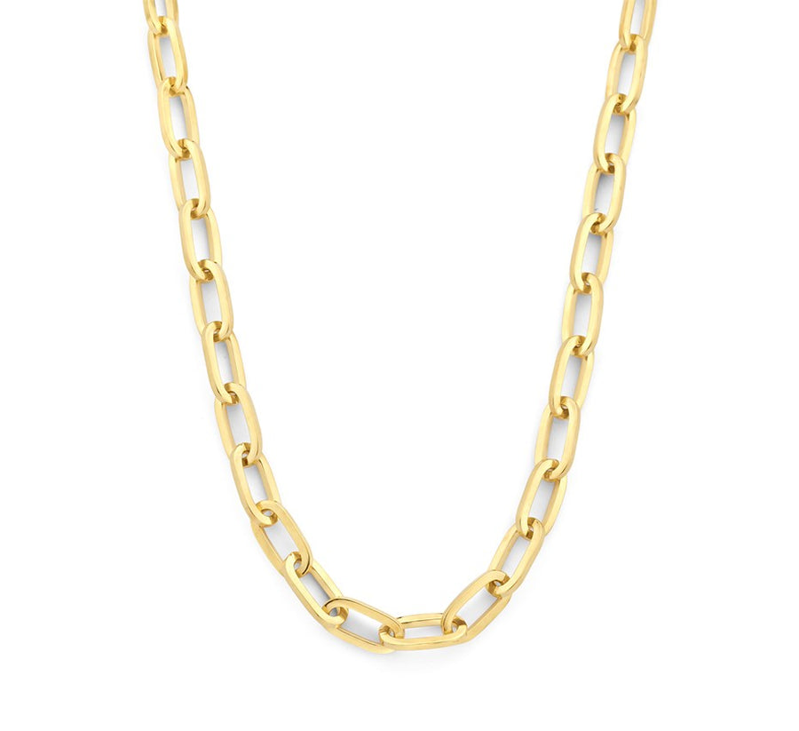 Gouden paperclipketting 5 mm met zilveren kern